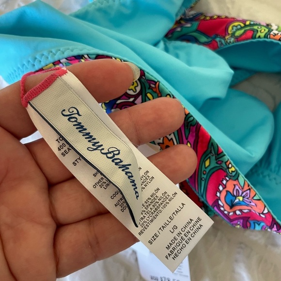Tommy Bahama Paisley Swim Bottom - Pink and Blue - Picture 7 of 7